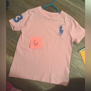 Polo Ralph Lauren Short Sleeve Pink Shirt Big Pony Size 6